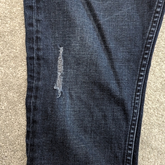 TOPMAN Men's Distressed Jeans Size 30 Dark Blue Denim Pants - Picture 3 of 10